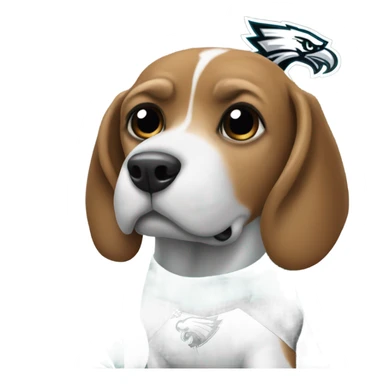 Beagle in Philadelphia eagles jersey sticker
