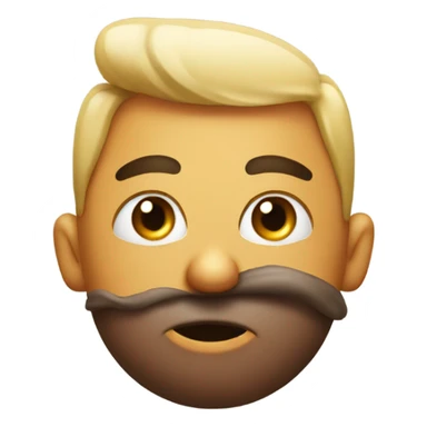 Eyebrow raised emoji taking a poop sticker