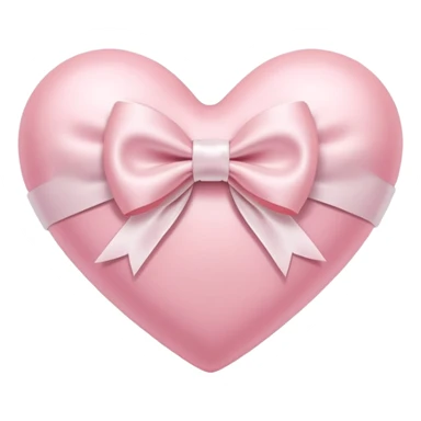 Pastel pink heart with white bow sticker