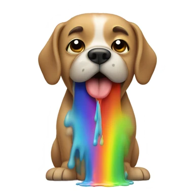 Dog vomiting rainbow sticker