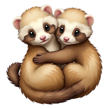 Ferrets hugging a ferrets  sticker