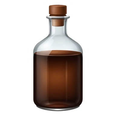 bottle filled with dark brown liquid, simple, clear sticker