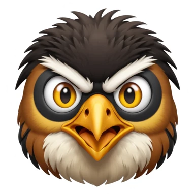 A angry common myna bird cute emoji sticker