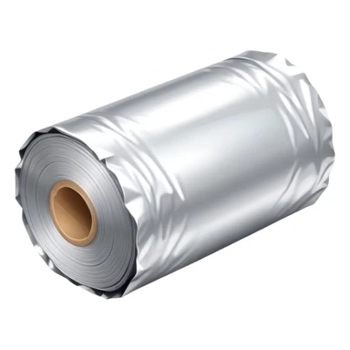 A roll of aluminum foil (papel aluminio) sticker