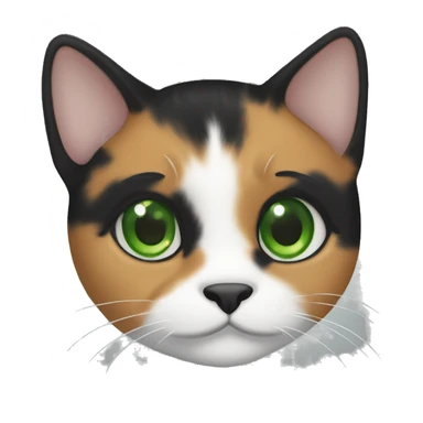 Calico cat with green eyes  sticker