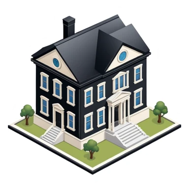 History Museum exterior, isometric dollhouse-style, realistic sticker