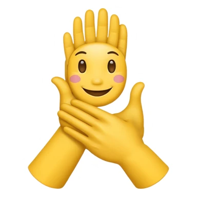 Make a self-clasping handshake emoji in the style of the usual emoji of a handshake sticker