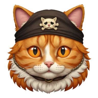 pirate cat with one closed eye with eyeband sticker
