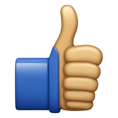 create a thumb up emoji like 👍 with blue color like old facebook like button sticker
