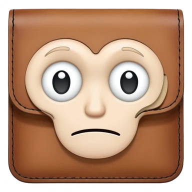 Empty wallet with sad face sticker