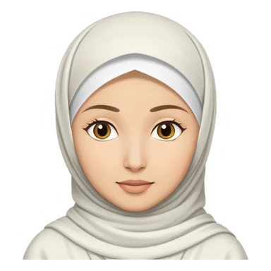 Muslim woman wearing all white hijab in sajdah sticker