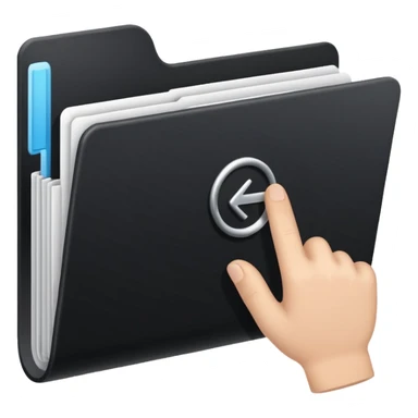 black cursor clicking on a folder sticker
