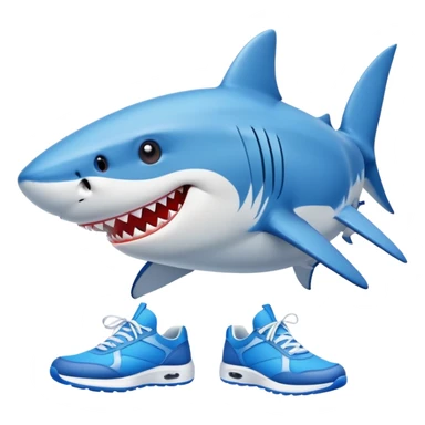 Tiburon con zapatillas azules sticker