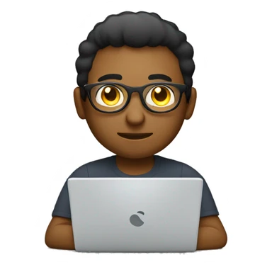 WEB DEVELOPER WORKING ON HIS LAPTOP WEARING A ROUND COMPUTER GLASSES sticker