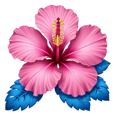 Pink and blue hibiscus  sticker