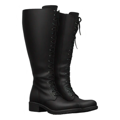 Black leather knee high boots  sticker