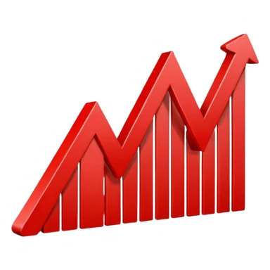 down going red graph stats sticker