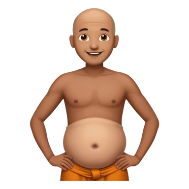 Slim Indian with belly and bald sticker