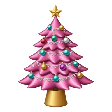 Make a pink Christmas tree sticker