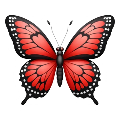Red and black butterfly sticker