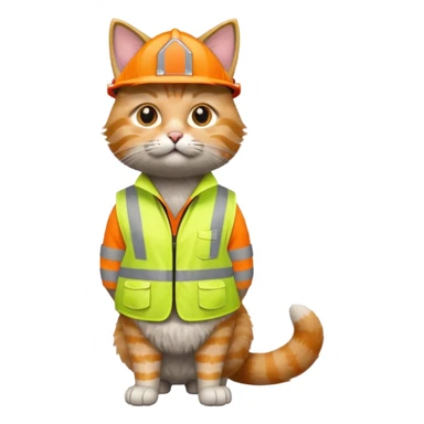 tabby cat in hi-vis clothing facing right sticker