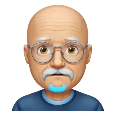 Bald Old man with glasses and a beard  sticker