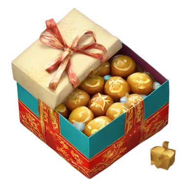 Traditional russian new year sweet gift box for kids sticker