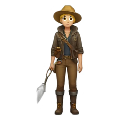 Treasure Hunter full body non-binary sticker