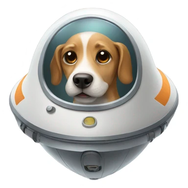 A dog in a spaceship sticker