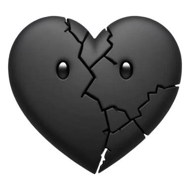An smal black broken heart Emoji sticker