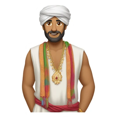 Necesito un emji de un hombre indio con vestimenta tradicional sticker