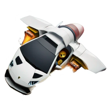 A Lamborghini rocketing and left earth. Now in space on its way to the moon sticker