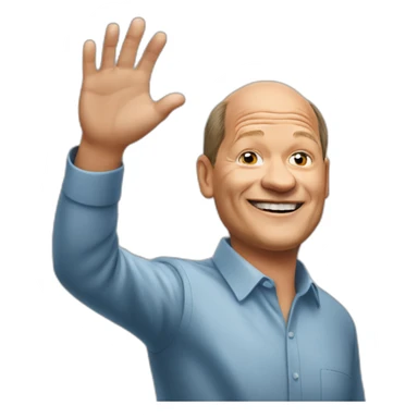Olaf scholz waving sticker