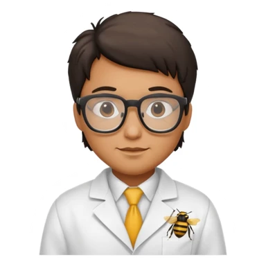 a bumblebee with a scientist costume sticker