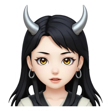 anime girl showing metal horns sticker