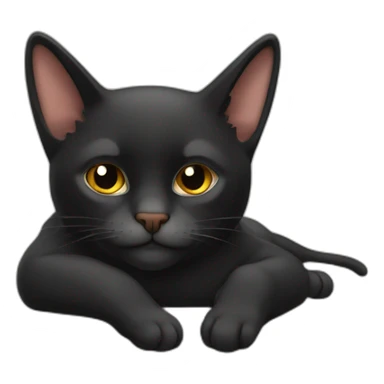 Gato preto dormindo sticker