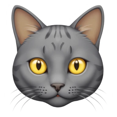 A gray cat with yellow eyes named max he is very cute and has a white spot on his neck sticker