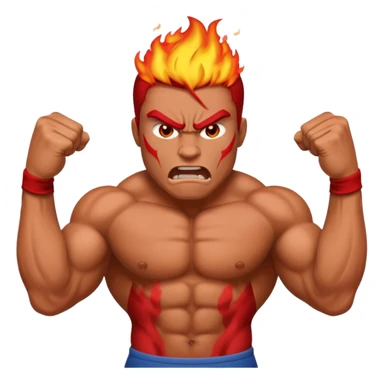 burning angry bodybuilder man  sticker