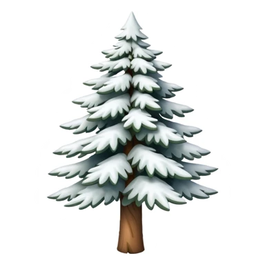 natural white fir tree, snowy branches sticker