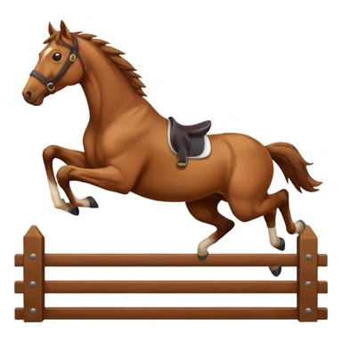 a horse jumping over the fence sticker