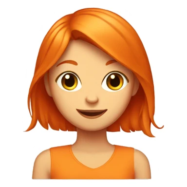 orange cat and girl with red hair sticker