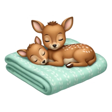 Baby Deer Sleeping in Bed sticker