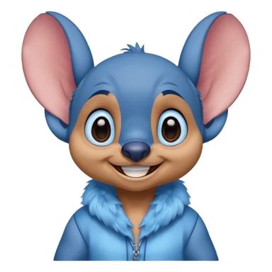 Stitch from Lilo and Stitch, smiling sticker