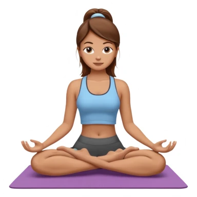 A white girl with brown hair who works remotely and enjoys yoga sticker