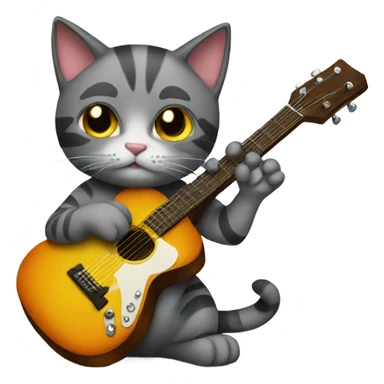 cat with guitar sticker