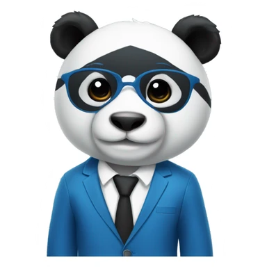panda in blue suit sticker