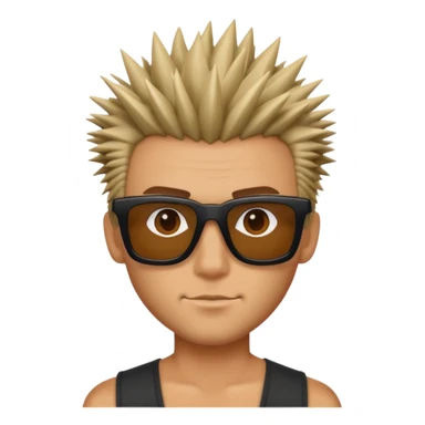 fair man with spiky hair with square shades sticker