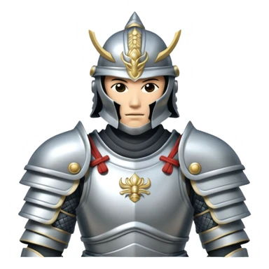 silver samurai armour sticker