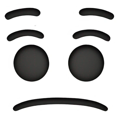 classic smiley face, but its sad. only in black and white. only outlines sticker