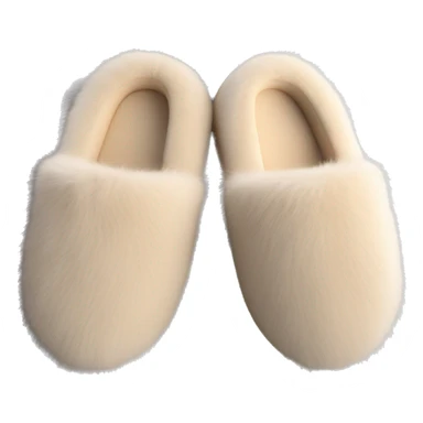 beige fur slippers  sticker